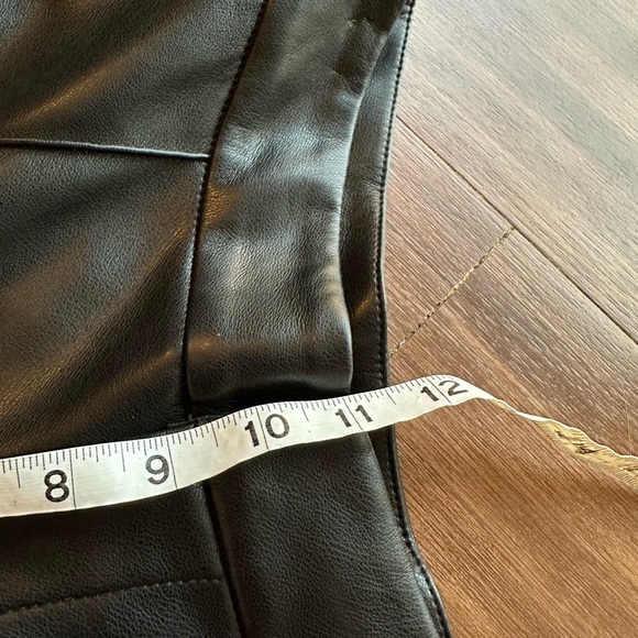 AVEC LES FILLES faux leather shifted seam bootcut pants black size small - Picture 6 of 9